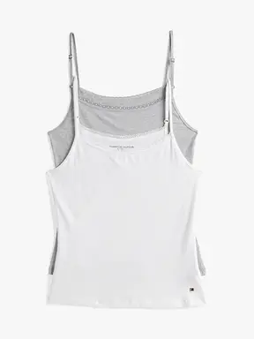 Tommy Hilfiger T-Shirts Premium Essential 2er-Pack Weiß/Grau Meliert Größe LG