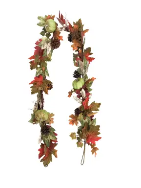 Daisy Darcy 6ft Autumn Pumpkin Garland with Natural Material Pinecone