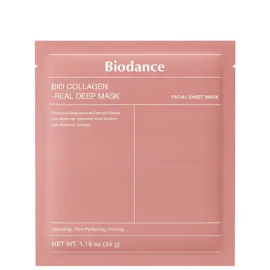 BioDance Bio Collagen-Real Deep Mask - 4 Sheets, 1.19 Oz 34g Each