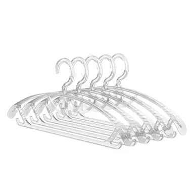 JORDAN&JUDY Household Transparent Non-Slip Plastic Hanger Anti-Slip No Shoulder Bumps 20 pcs