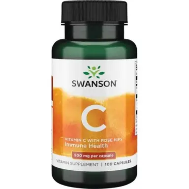 Swanson Vitamin C + Rose Hips Immune 500 mg - 100 Capsules