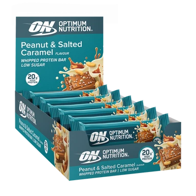 Optimum Nutrition geklopte proteïnerepen - witte chocolade, pinda’s en gezouten karamel, 10 x 68 g
