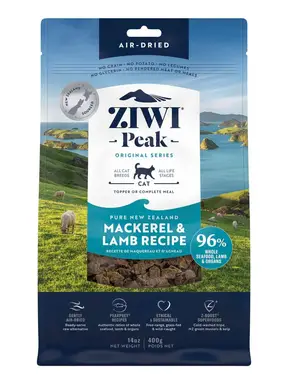 Ziwi Peak Nourriture pour chat séchée à l'air - Maquereau et agneau, 1 kg