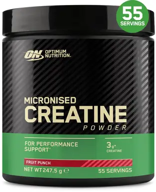 Optimum Nutrition Gemicroniseerde creatine poeder vruchtenpunch, 247,5 g (55 porties)