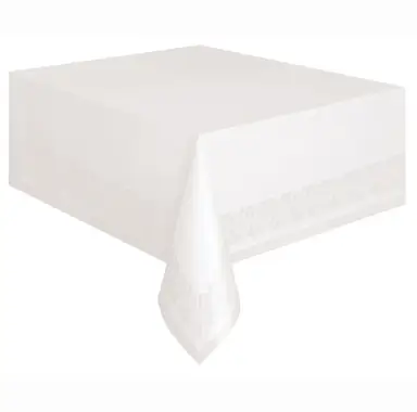 Unique Paper-Poly Table Cover, White, 1.37 x 2.74m
