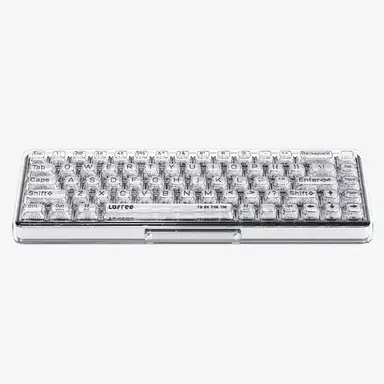 Lofree 1% Transparant mechanisch toetsenbord met 68 toetsen en Jellyfish-switches, Bluetooth 5.1/bedrade dual‑modus, wit backlight gamingtoetsenbord voor Mac/Windows/Android, OE907