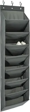 ANQI 8 Tier Over the Door Shoe Organizer, Dark Grey