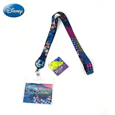 1pc Disney Stitch Retractable Lanyard & ID Card Holder Officially Licensed Stitch & Scrump Themed Movies Anime Peripheral Retractable Badge Reel Accessory Gift