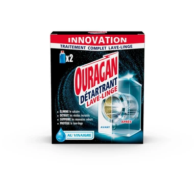 OURAGAN Détartrant Lave-linge au vinaigre 2X250ml