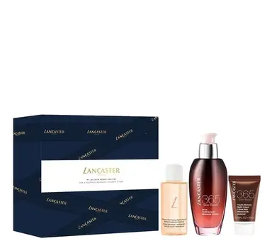 LANCASTER 3-delige huidverzorgingsset: 50ML serum, 30ML reiniger, 15ML nachtcrème