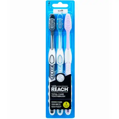 REACH Manuel tandenborstels totale verzorging 3-pack
