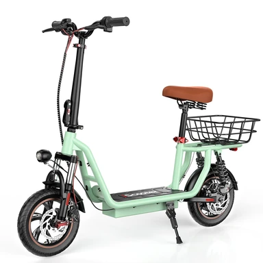 i12 Trottinette électrique pour adulte, moteur 500 W, batterie 36 V 7,5 Ah, pneu de route 12 pouces Vert