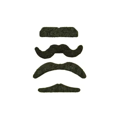 Unique Party Stick-on Moustaches, 4 Pack