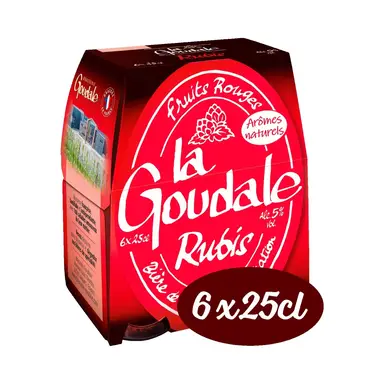 LA GOUDALE Rubis Bière aromatisée aux fruits rouges 5% - Pack de 6 x 25 cl