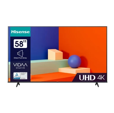 Hisense 58A6K 58" 4K Ultra HD UHD VIDAA Smart TV, Wi-Fi, schwarz, 58 Zoll
