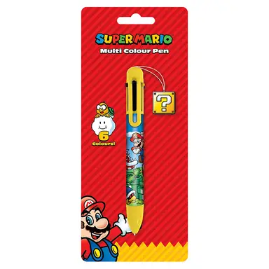 Super Mario Colour Block Multi Colour Pen 6 Colours 1 stuk