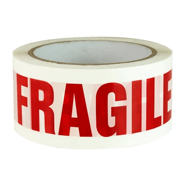 Triplast  Fragile Printed Low Noise Parcel Packing Tape 48mm x 66m Red/White