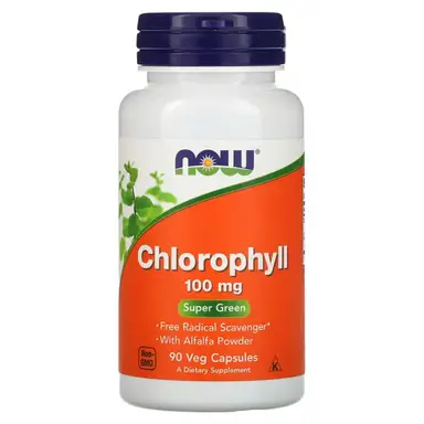 NOW Foods Chlorophyll Detox 100mg Daily Wellness Support Capsules - 90 Vegan Capsules