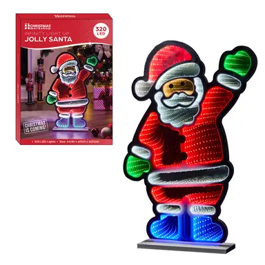 Christmas Workshop Festive Light Up Jolly Santa (60cm)