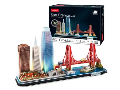 CUBIC FUN 3D Puzzel Stadslijn San Francisco met LED - 90 stuks, Multicolor