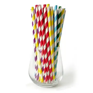 Huacan 100pcs mixed color disposable straws
