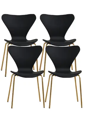 Interiors by Premier Dining Chair Laila Black/Gold Effect 4pcs