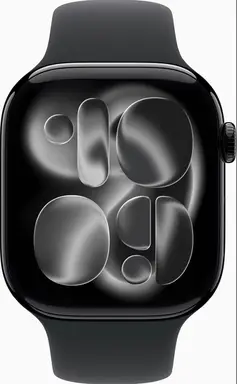 Apple Watch Series 11 GPS + GSM 46 mm Jet Black aluminium behuizing met zwarte sportband - M/L