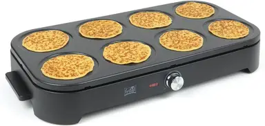 FRITEL PM 2260 Pannenkoekenmaker - Pannenkoekenfeest - 1500W - Pannenkoeken 8x15 cm - Voor 1 tot 8 personen + 8 spatels & 1 soeplepel - PFAS-vrij