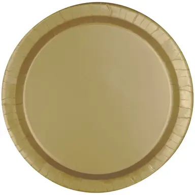 Unique Party Paper Plates, Gold, 17cm, 8 Pack