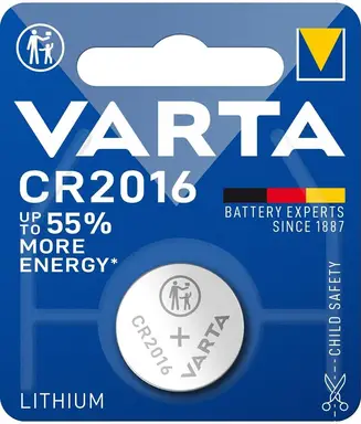 Varta Elektronik, Einzelblister (1-Pack) Batterie Lithium, Knopfzelle, CR2016, 3V