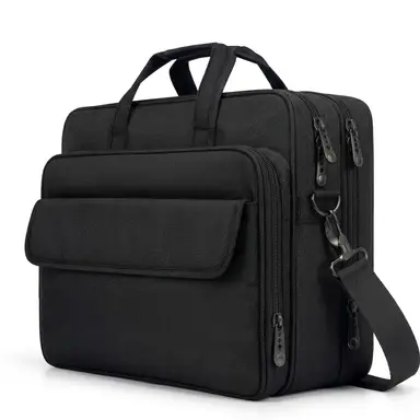 Laptop Bag 17 Inch， Briefcase Men Large Work Bag Office Business Notebook Bag Waterproof Laptop Bag for Work Travel Gifts for Men， Black， New Year Sale ， Top gift picks