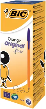BIC Orange Fine Ballpoint Pen Blue, Pack of 20