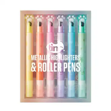 Tinc Set of 6 Glitter Roller Pens