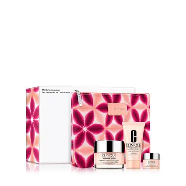 Clinique Moisture Megastars Giftset 4-delig (Moisture Surge 100H Hydrator 50ml + Overnight Mask 30ml + All About Eyes 5ml + Tasje)