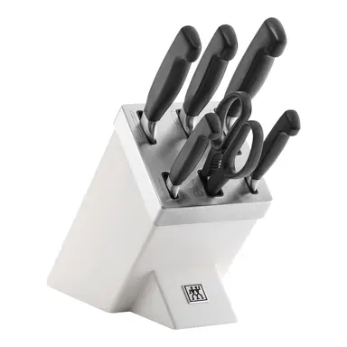 ZWILLING Four Star 7-Piece Self-Sharpening Knife Block - White - Made in Germany