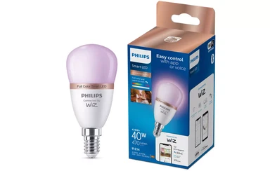 Philips Smart Light Bulb LED Globe Frosted Screw E14 Full Colour & Warm/Cool Spectrum 40W