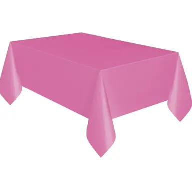 Unique Plastic Table Cover, Hot Pink, 1.37 x 2.74m
