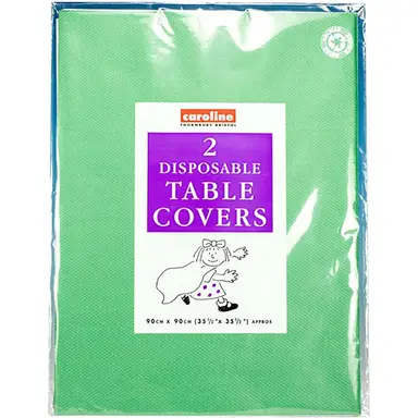 Caroline Tablecloth Paper Disposable Square Dark Green 90x90cm, Pack of 2