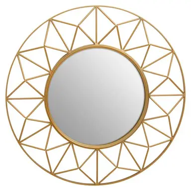 Interiors by Premier Wall Mirror Matera Geo Round Gold D:71cm