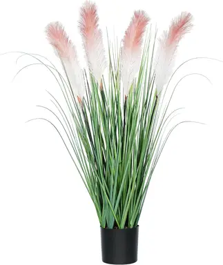 Plante artificielle en roseaux "herbe à pampa" - Vert, 83 cm - 1 pièce