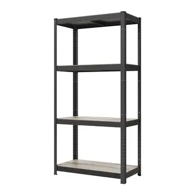 SONGMICSHOME  4-Tier Shelving Unit, Steel Shelving Unit for Storage, for Garage, Shed, Load Capacity 520 kg, Greige and Black