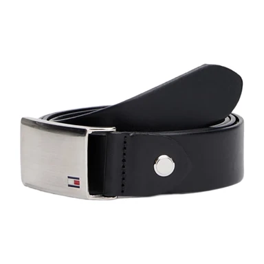 Tommy Hilfiger Ceinture en cuir plaque homme noir -Taille-90
