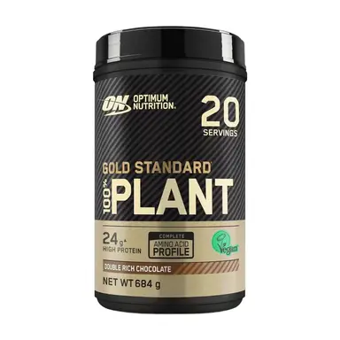 Optimum Nutrition Gold Standard 100% Plant Protein Powder - Double Rich Chocolate, 24g Protein, Vegan - 684g (20 Servings)