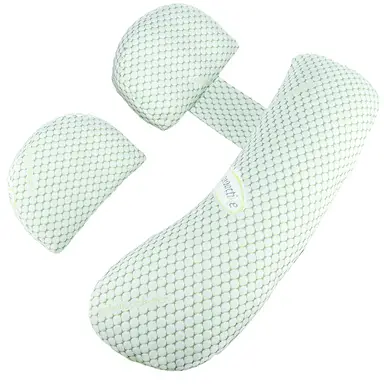 Welskin Wedge Pregnancy Pillow, Ergonomic High-Support Design with Adjustable Cushions, Green – Model XT-02