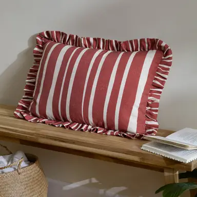 Furn Cushion Camron Stripe Rectangle Red 46x60cm
