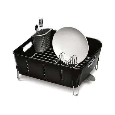 Simplehuman Compact Dishrack, Black Plastic