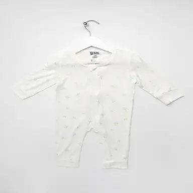Mama Bamboo  Babygrow 9-12 Months White Bamboo Print