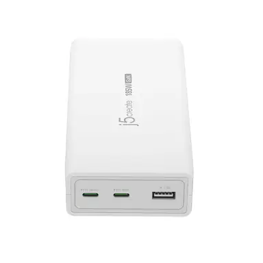 j5create JUP37185W 185W GaN PD 3.1 USB-C® 3-Port Charger-UK, Black