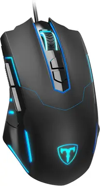 ET Gaming Mouse Wired, Gaming Mice Breathing RGB LED Plug Play High-Precision Adjustable 7200 DPI, 7 Programmable Buttons, Ergonomic Mouse for PC Laptop
