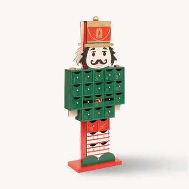 Feeric Notenkraker adventskalender, groen MDF, 48cm